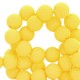 Acrylic beads 4mm round Matt Blazing yellow